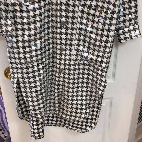 NWT Zara Sequin Houndstooth Coat/Dress. - Picture 4 of 10